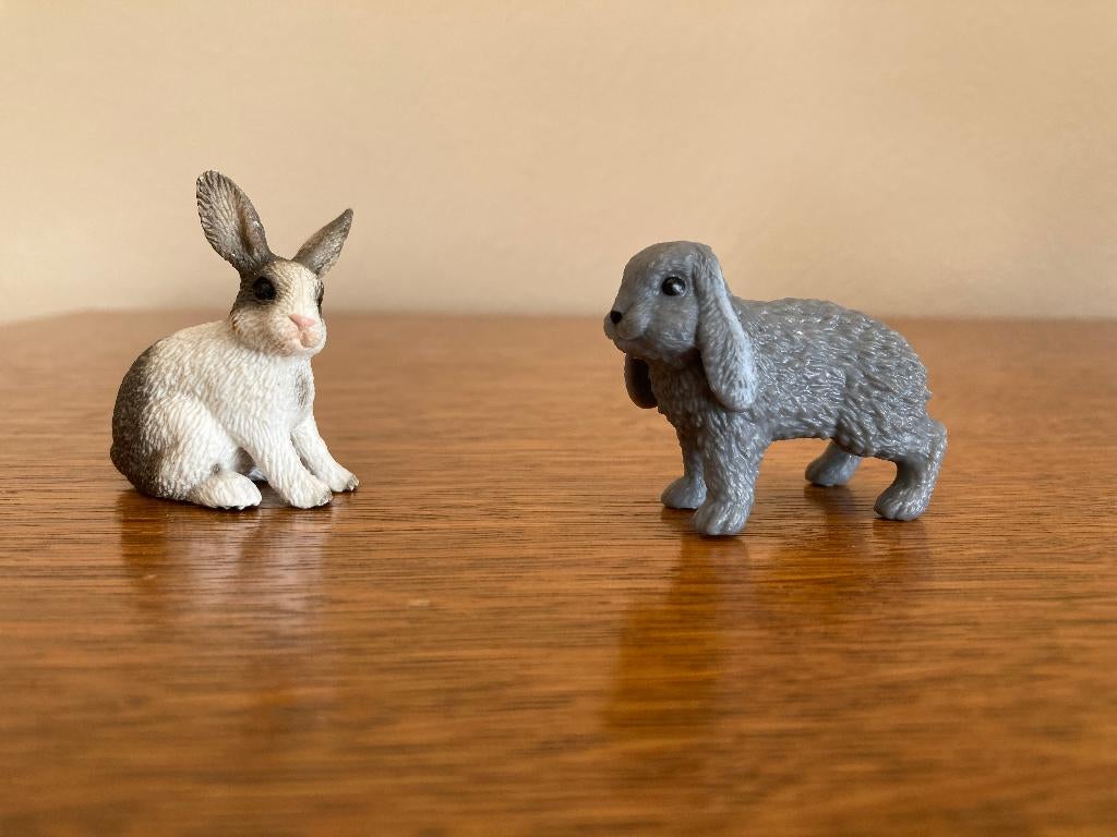 2 konijnen, merk Schleich, Ophalen of Verzenden, Zo goed als nieuw, Boerderijdier, Beeldje of Figuurtje