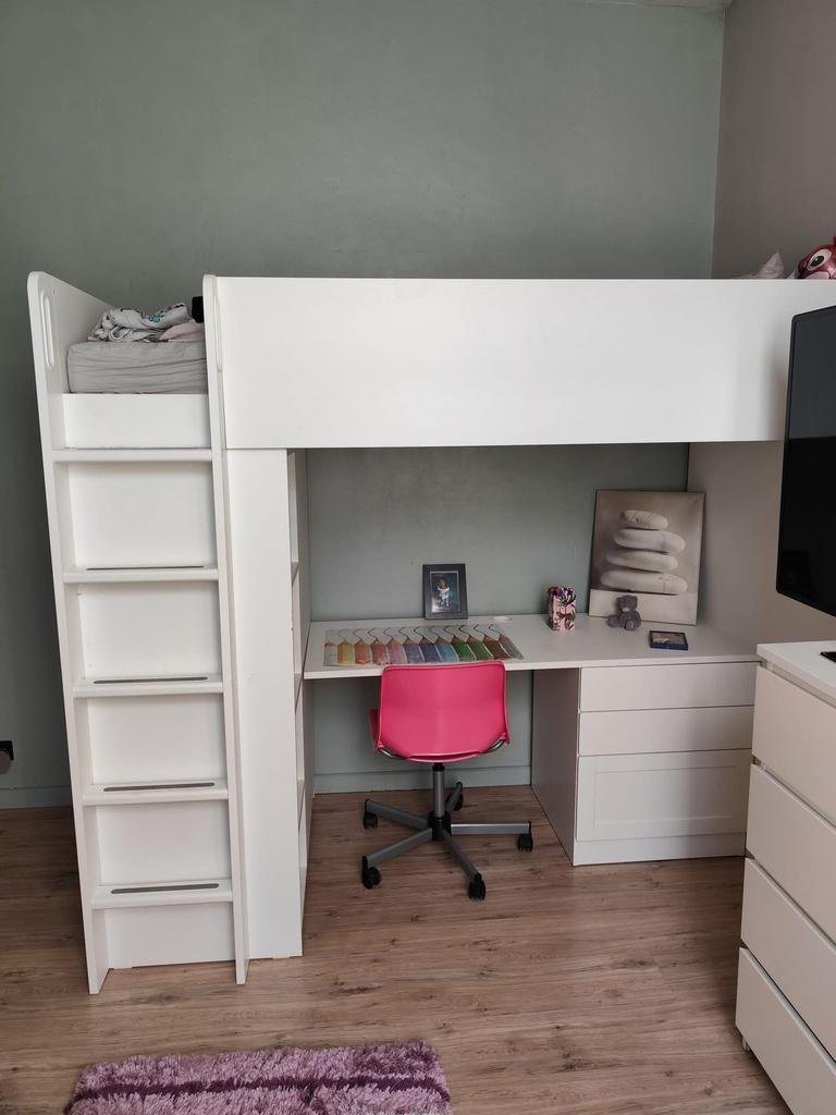 Ikea hoogslaper + bureau+ kleerkast., Kinderen en Baby's, Kinderkamer | Stapelbedden en Hoogslapers, Ophalen, Zo goed als nieuw