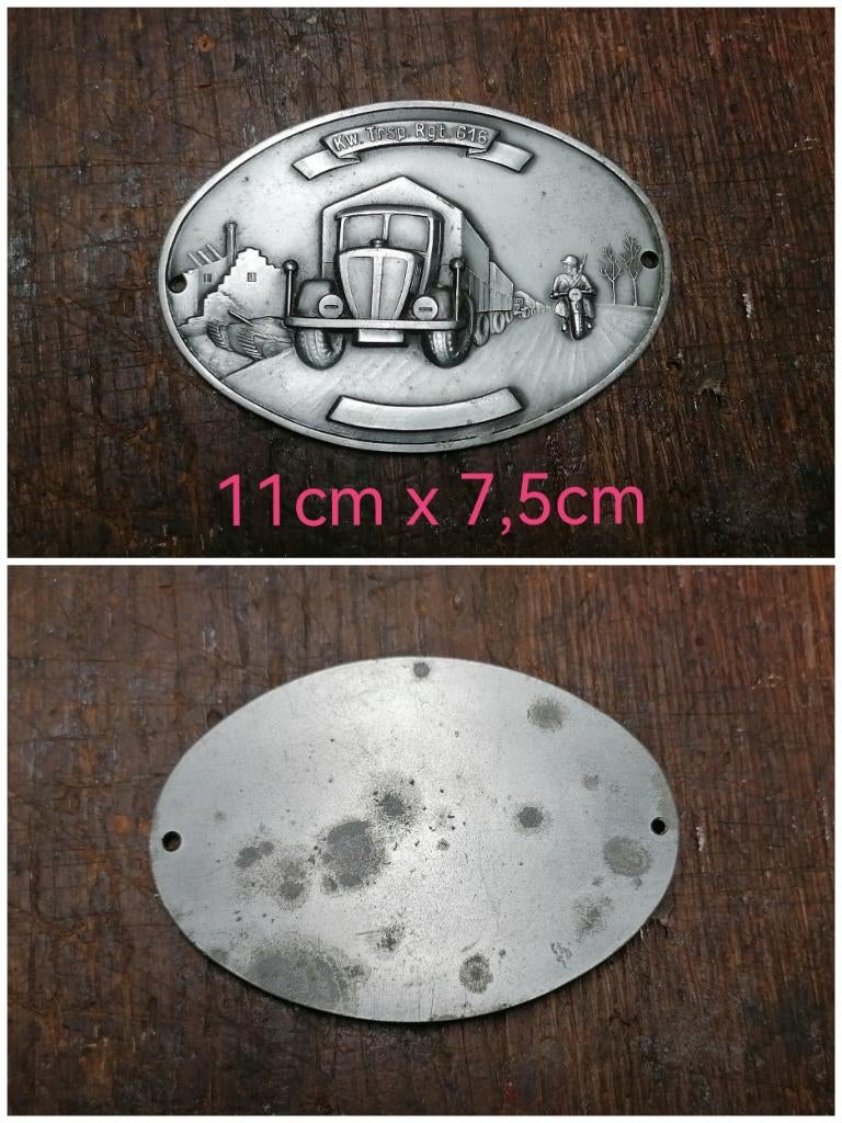 Plaque militaire troupe motorisée Allemand WW2, Collections, Envoi, Armée de terre, Emblème ou Badge