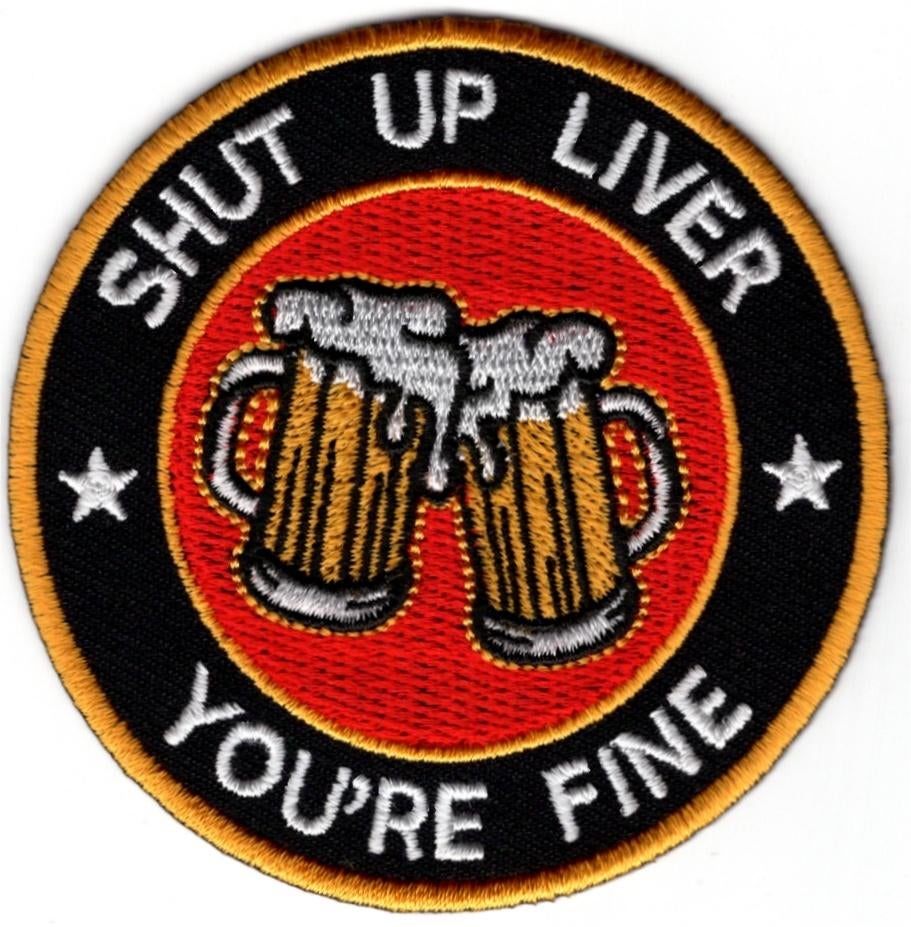 Shut up liver Beer stoffen opstrijk patch embleem, Collections, Vêtements & Patrons, Envoi, Neuf