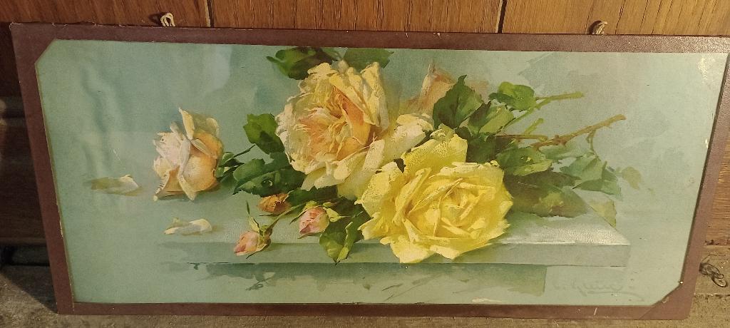 Chromolithografie, stilleven, Catherine Klein, 38x17, n365, Ophalen of Verzenden