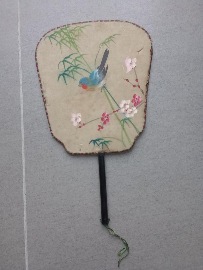 Waaier / handscherm met fijne stof, Antiek en Kunst, Ophalen of Verzenden