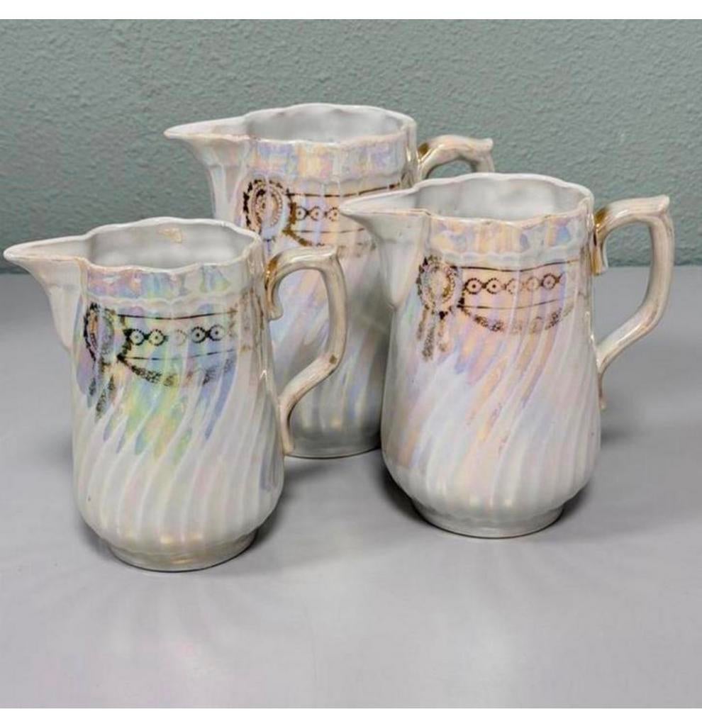 3 Kannen Sadler Swirl Lustreware theeset vintage parelmoer, Antiek en Kunst, Ophalen of Verzenden