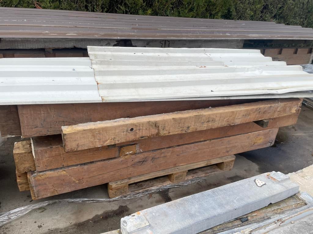 Eiken balken +-2m, Ophalen, Zo goed als nieuw, Balken