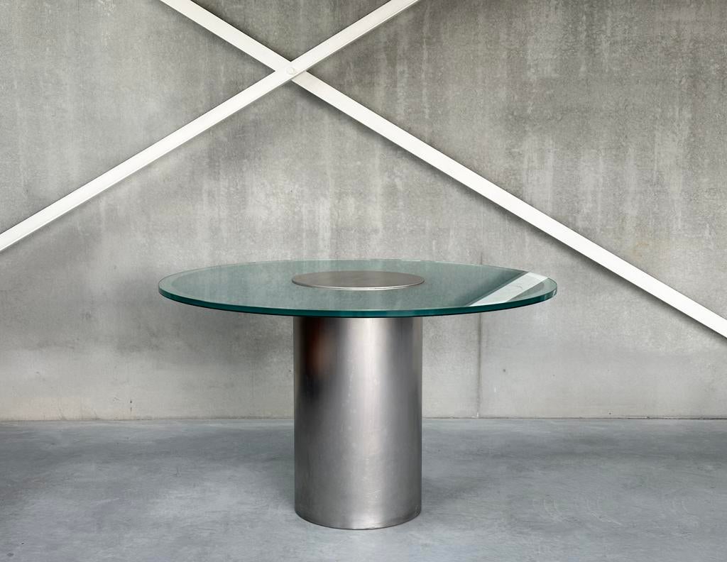 Vintage inox eetkamertafel 1980s, Ophalen