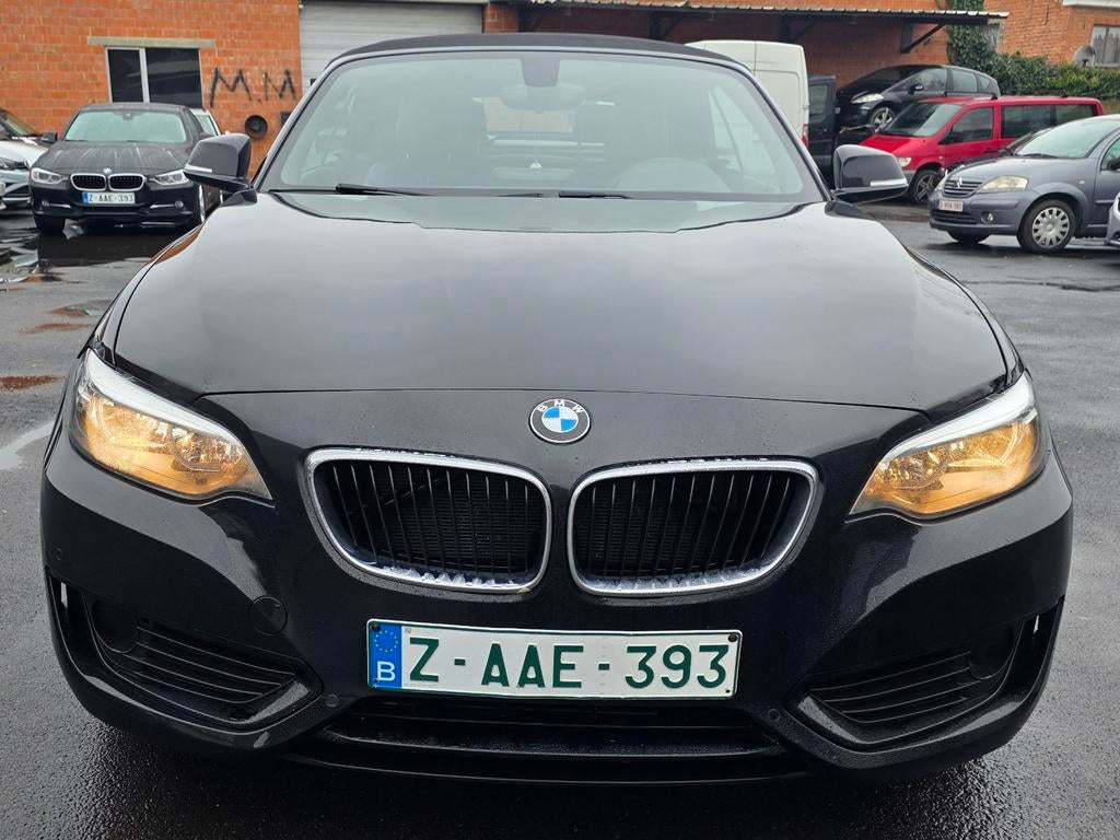Bmw 220i Cabrio Euro 6 benzine, Auto's, Achterwielaandrijving, Euro 6, Zwart, Leder