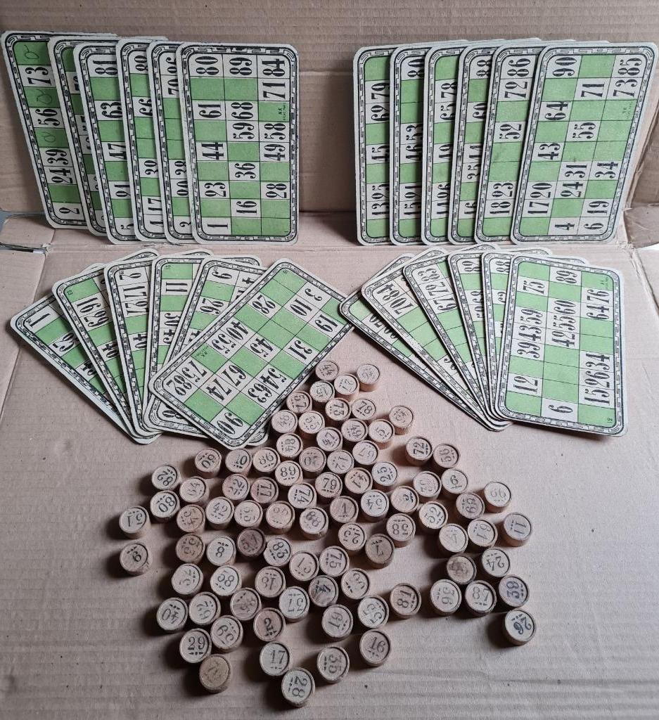 Set kien ancien Loto Paris avec 85 pierres à jouer en bois, Enlèvement ou Envoi