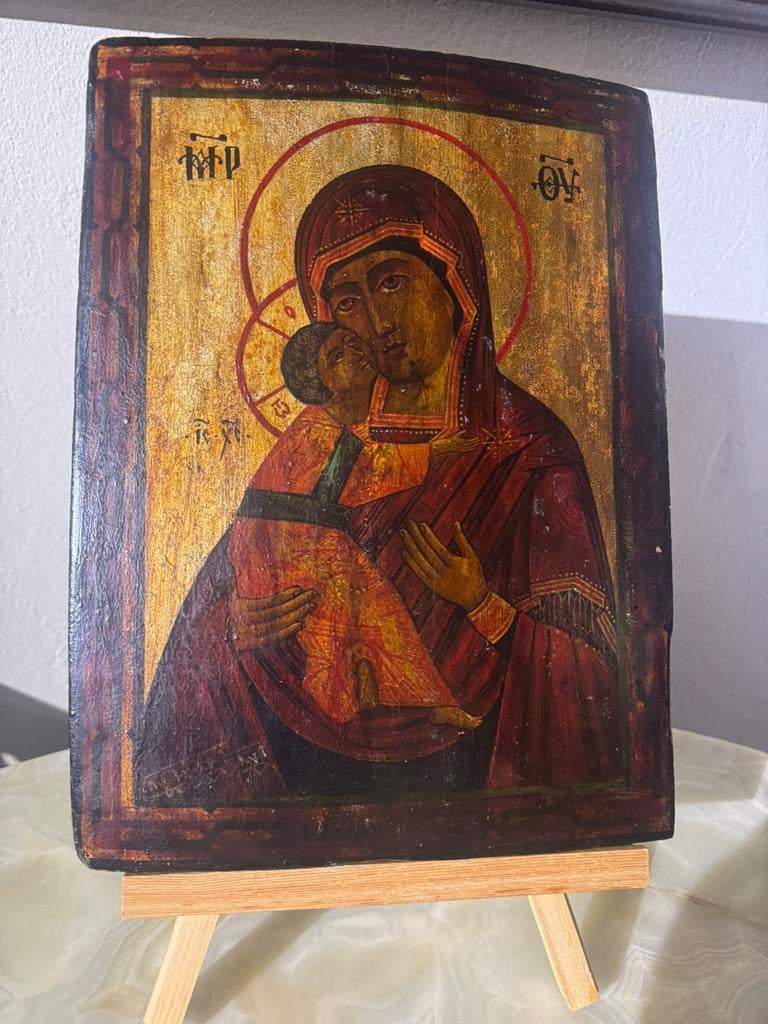 antiek Russisch-orthodox icoon. Vladimirskaya, Ophalen of Verzenden
