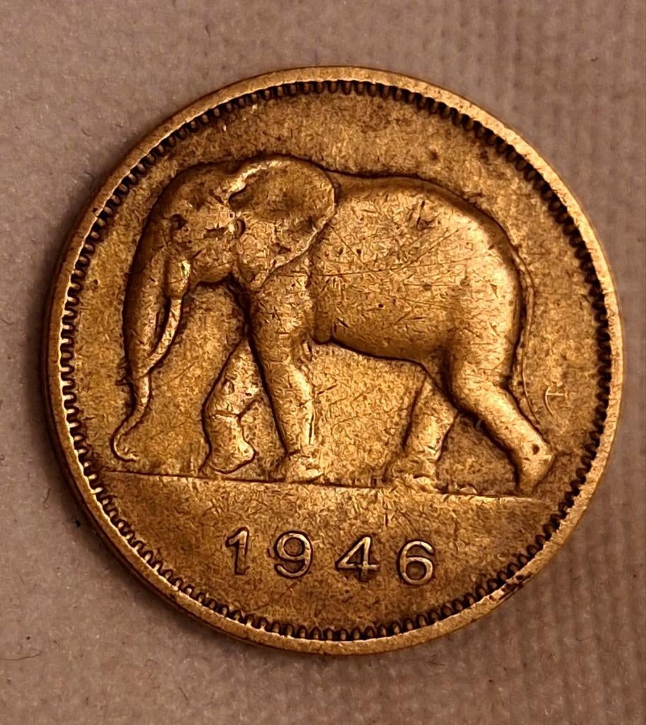 Koloniale valuta 2 Fr. 1946 Belgische Congo, Verzenden