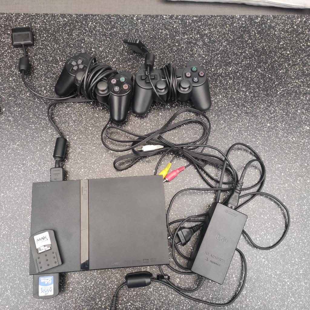 playstation 2, Ophalen, Gebruikt, Zwart, Met games