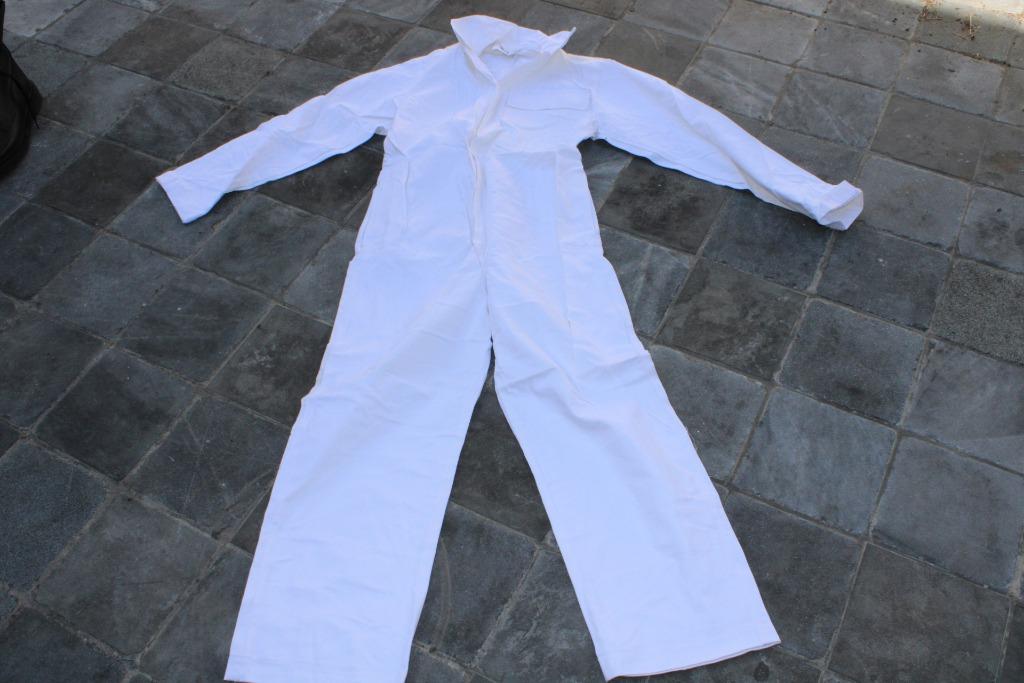 Witte katoenen overall werkoverall schilderoverall coverall, Tuin en Terras, Werkkleding, Ophalen of Verzenden, Nieuw, Overall