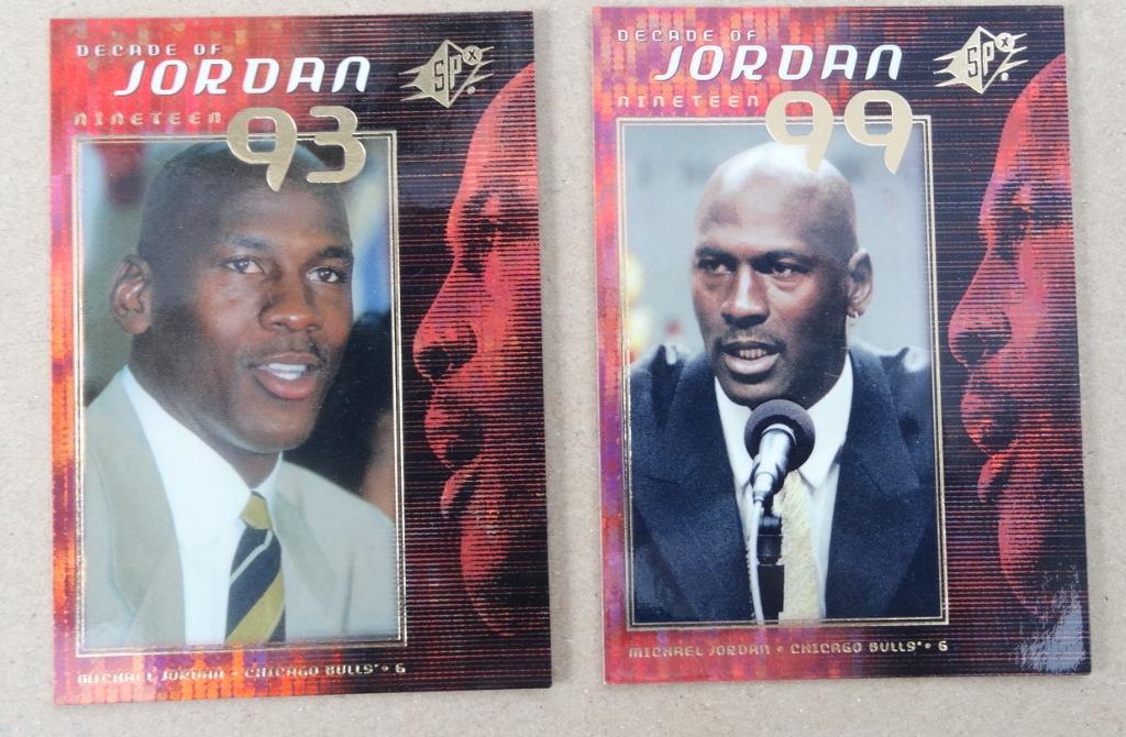 1999 UD SPX-Decade of Jordan J1-JJ4-J5-J8-J10 (lot ou pièce, Sports & Fitness, Basket, Comme neuf, Autres types, Envoi
