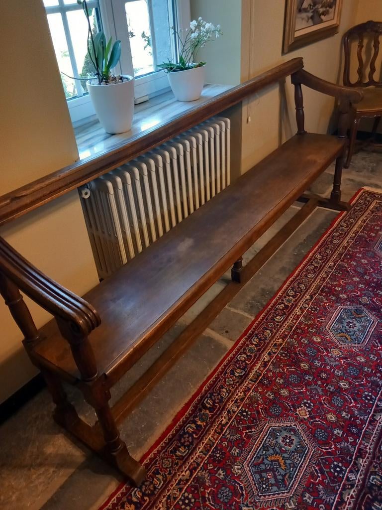 Massief houten bank, Antiek en Kunst, Antiek | Meubels | Stoelen en Sofa's, Ophalen