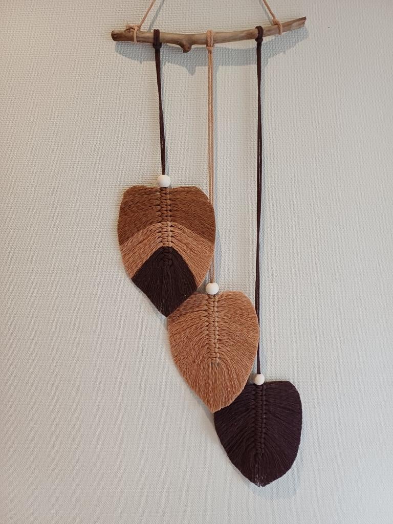 Macramé bladeren wanddecoratie
