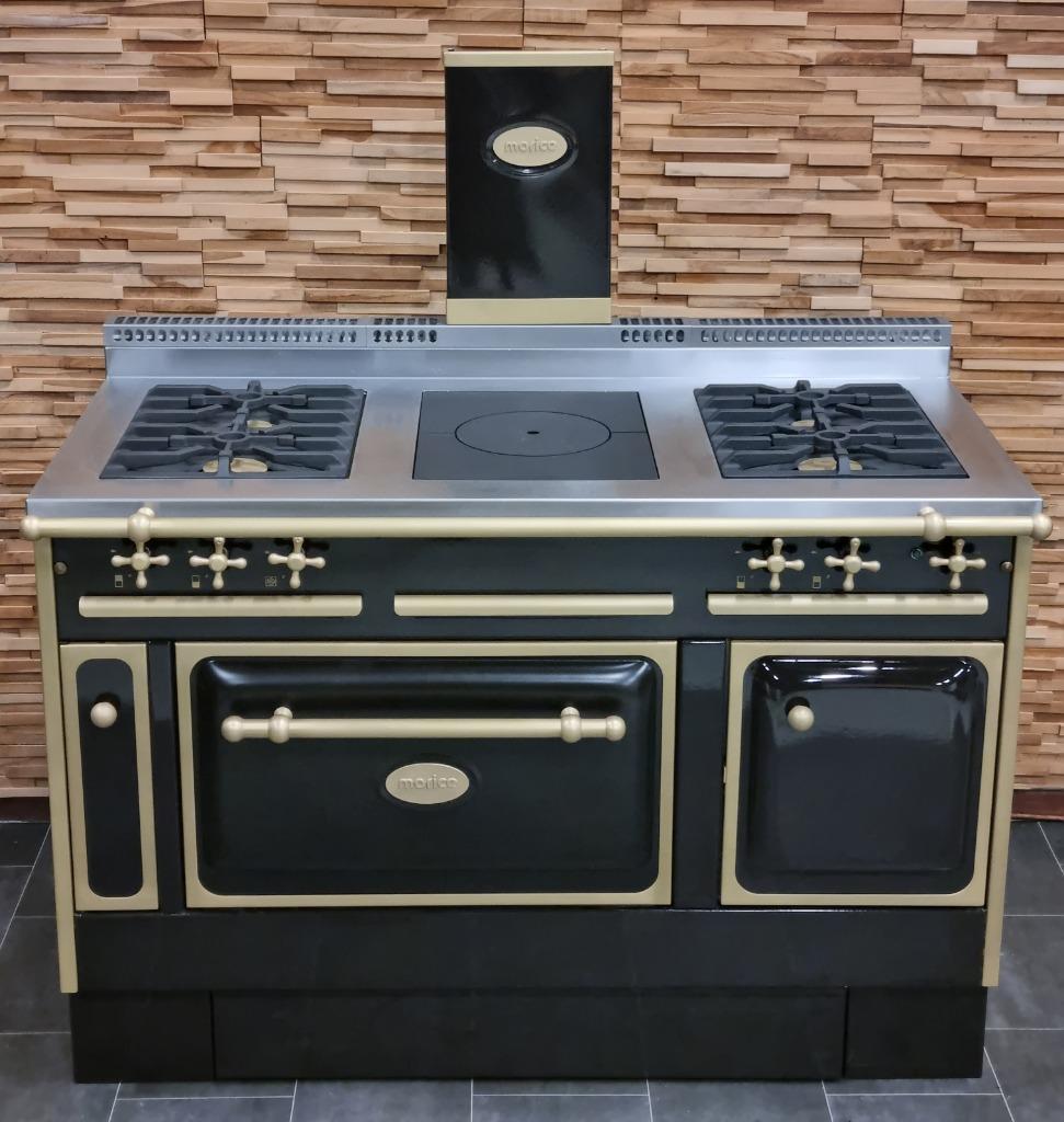 🔥Luxe Fornuis Morice 130 cm Mokka + Messing 5 pits GASOVEN, Elektronische apparatuur, Fornuizen, Ophalen, 60 cm of meer, Zo goed als nieuw