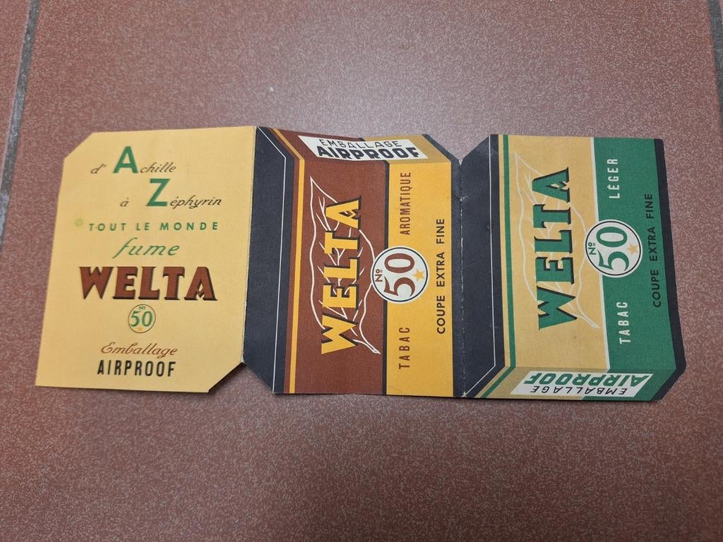 Reclame Welta tabak feestdagen, Verzamelen, Ophalen of Verzenden, Gebruikt