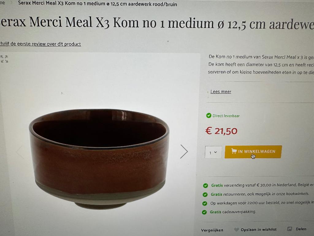 Serax service, Ophalen of Verzenden, Zo goed als nieuw, Kom(men), Overige stijlen