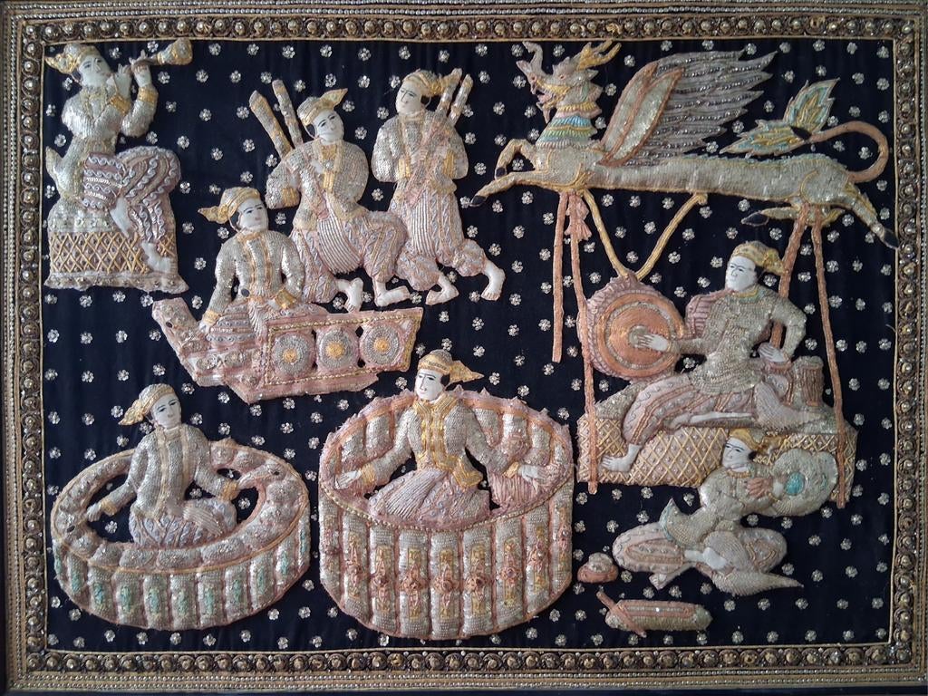 Tapisserie ancienne de Kalaga de Birmanie avant 150, Enlèvement ou Envoi