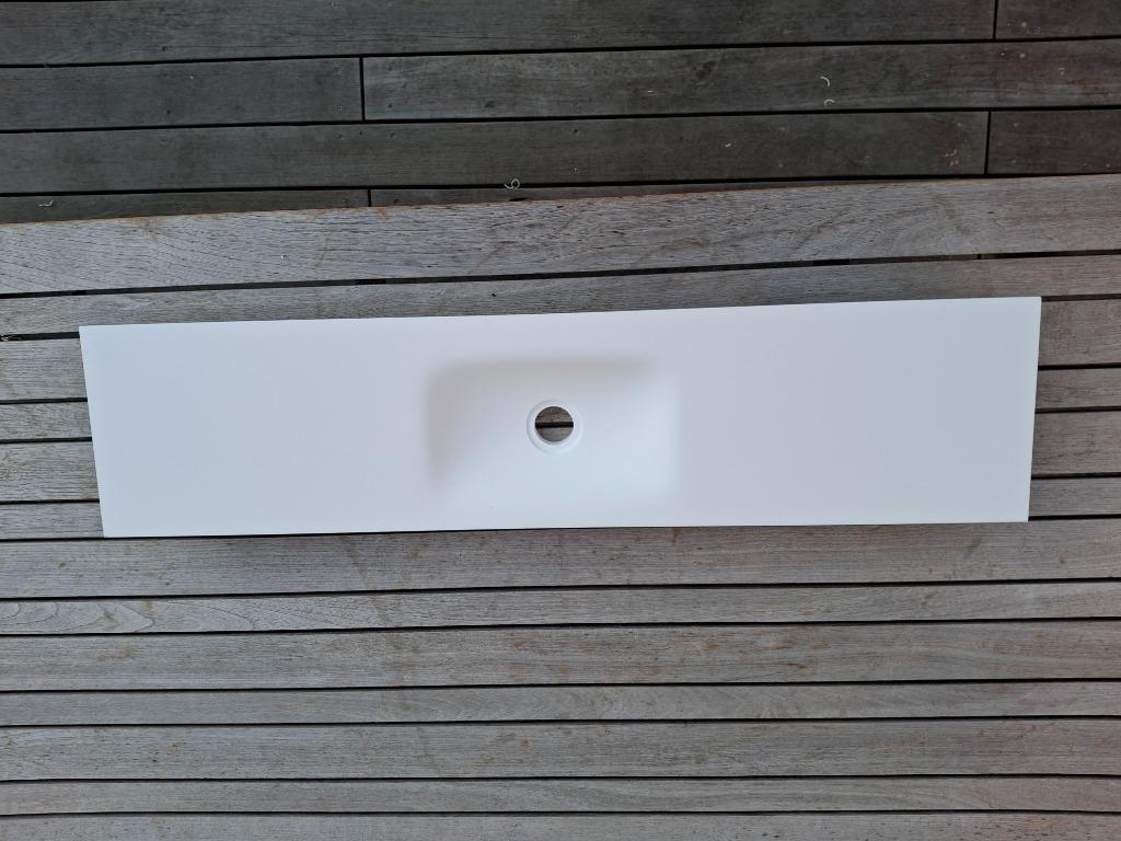 handenwasser - lavabo toilet WC wit solid surface 100x23, Ophalen, Nieuw, Wastafel
