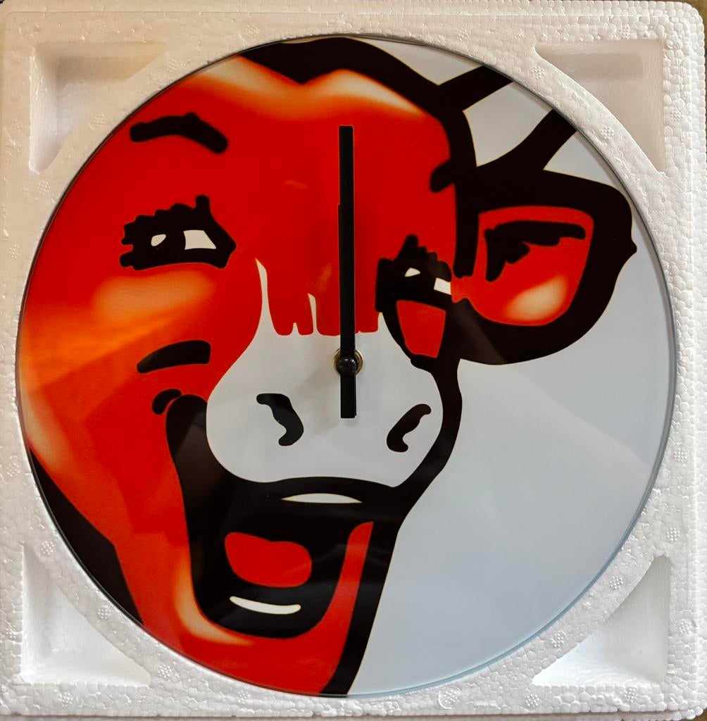 Wandklok La Vache Qui Rit (nieuw), Ophalen of Verzenden, Zo goed als nieuw, Analoog, Wandklok