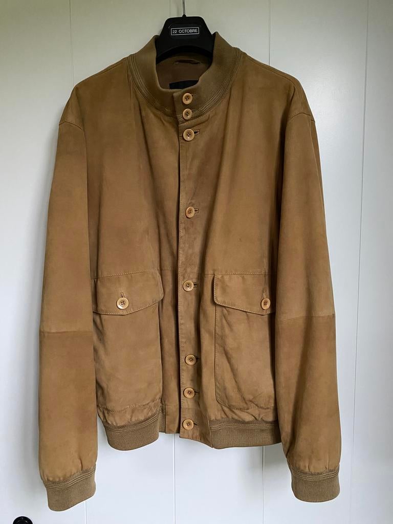 Lederen jas Lamon-Nuytens - maat 52, Maat 52/54 (L), Beige, Ophalen of Verzenden, Zo goed als nieuw