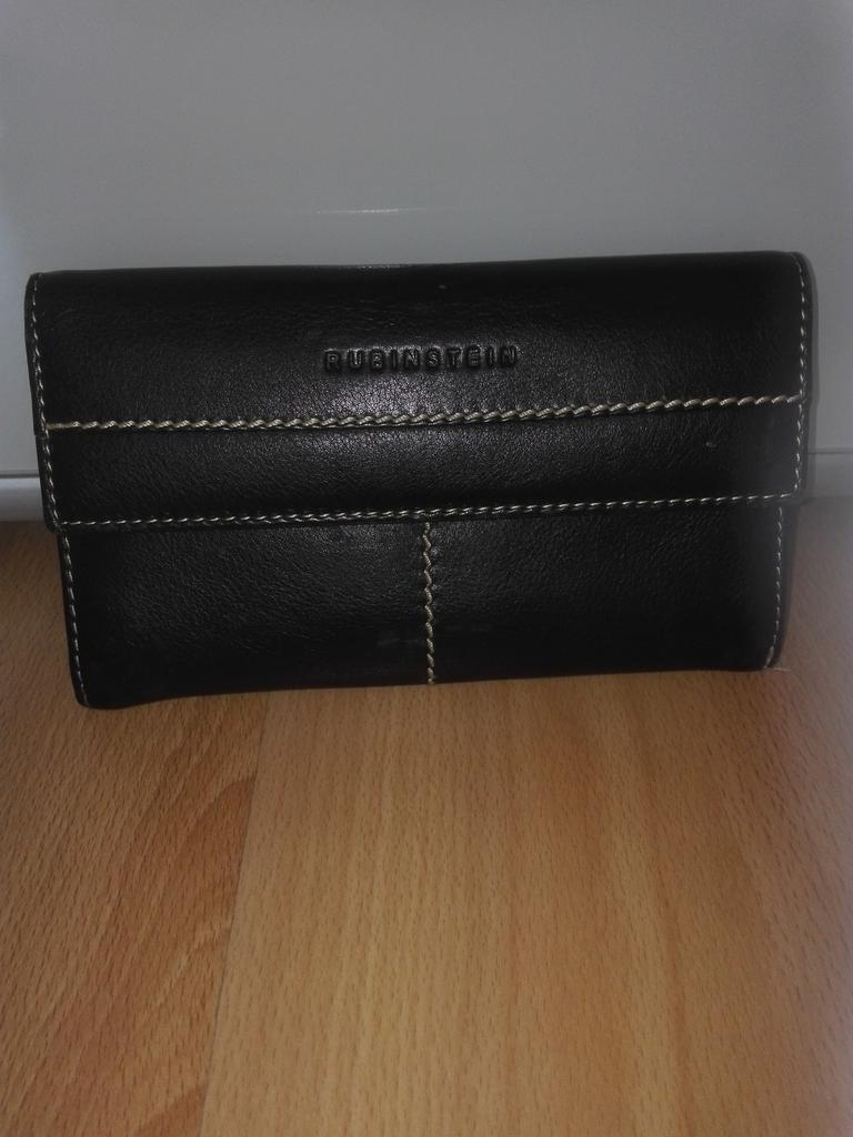 Lederen portemonnee dames merk “RUBINSTEIN “, Handtassen en Accessoires, Portemonnees, Ophalen, Zo goed als nieuw, Zwart