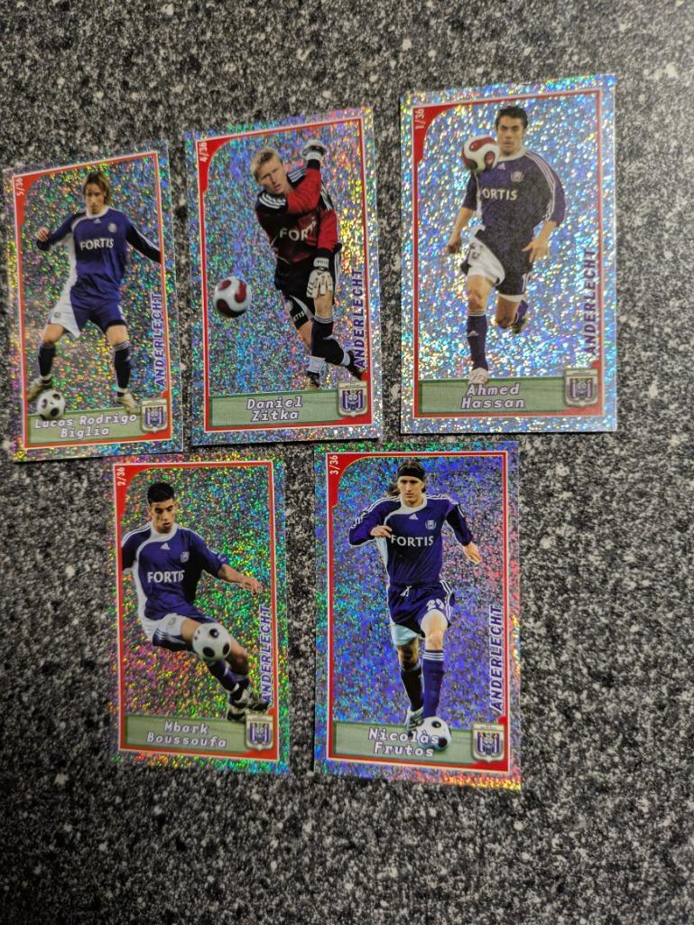 LOT DE 5 MISES À JOUR POUR PANINI ANDERLECHT FOOTBALL 2008, Envoi, Neuf
