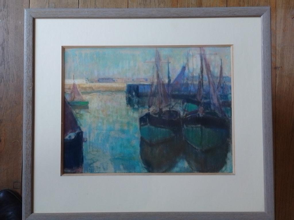 André Lynen  1888 - 1984  Aquarel  2  Haven, Antiquités & Art, Envoi