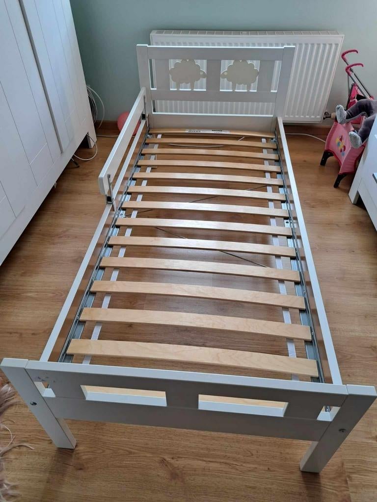 Ikea KRITTER Peuterbed met lattenbodem, wit, 70x160, Ophalen, Zo goed als nieuw