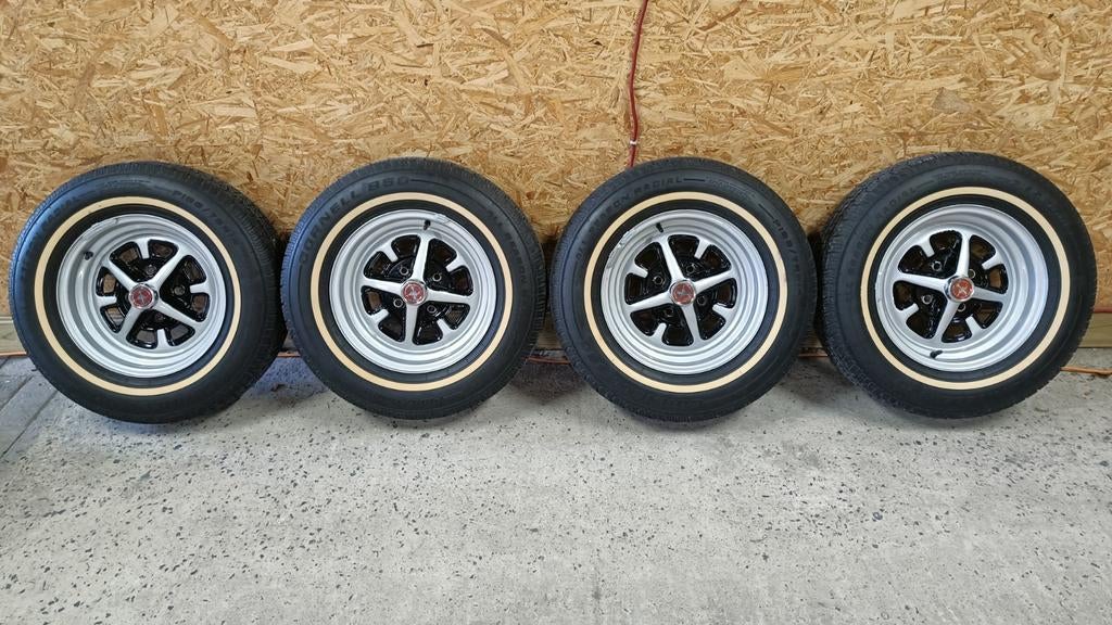 Jantes Ford Mustang 64 65 66 « 4 boulons » avec pneus W blan, Enlèvement, Pneu(s)