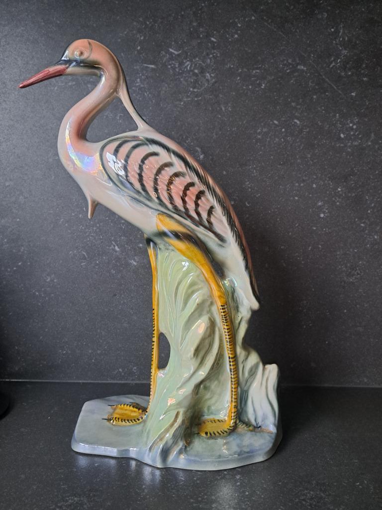 Héron - Bequet Quaregnon - Statue en céramique, Antiquités & Art, Enlèvement ou Envoi