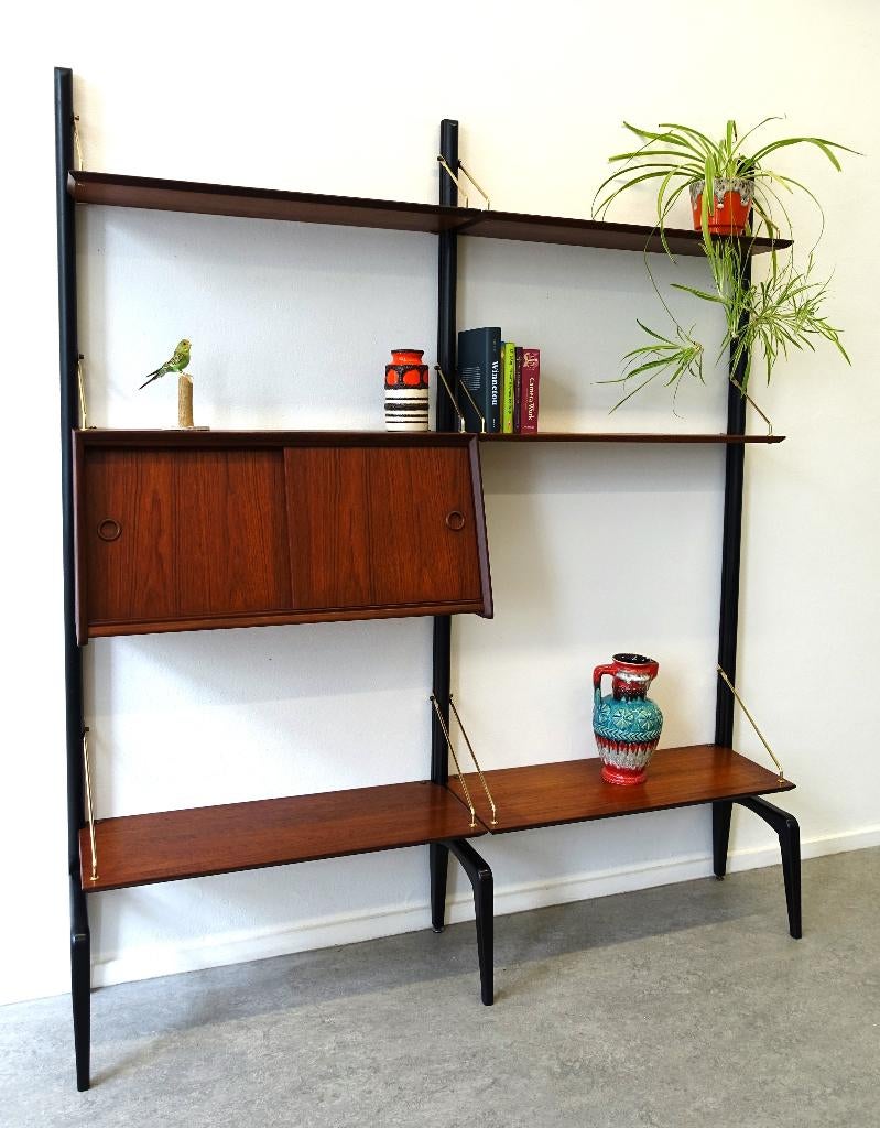 Vintage Louis van Teeffelen wandsysteem WéBé wandmeubel 60's, Ophalen, Gebruikt