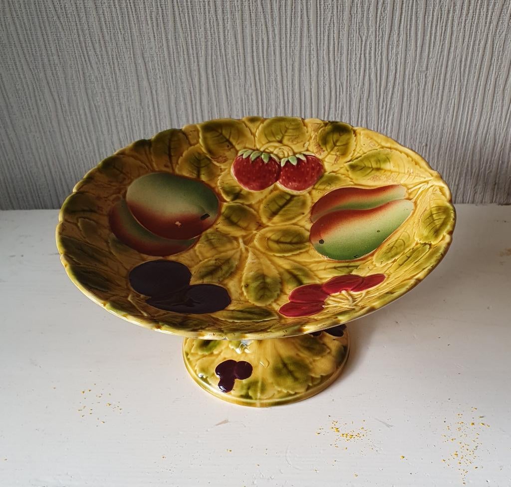 Coupe à fruits en majolique de Sarreguemines, vers 1900, Enlèvement ou Envoi