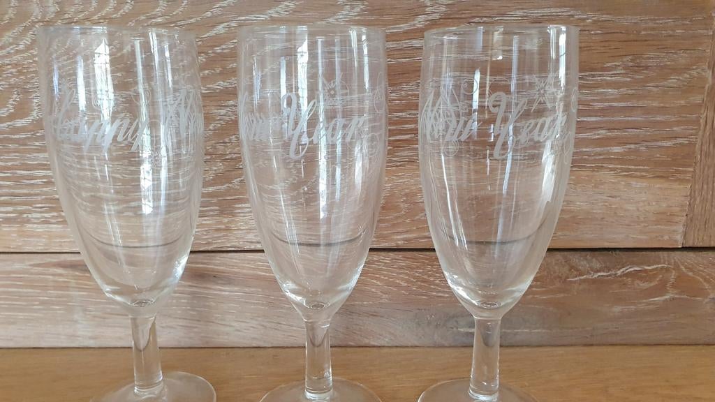 Flûtes a champagne Happy New Year, Collections, Enlèvement ou Envoi, Comme neuf