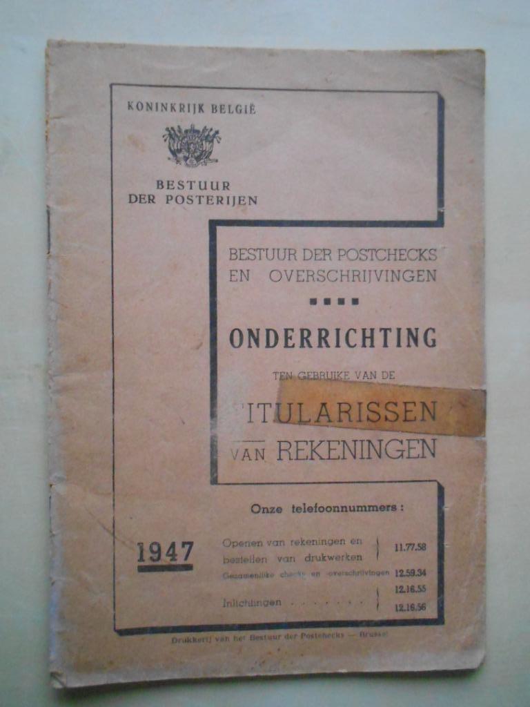 Onderrichting : Bestuur der Postchecks en Overschrijvingen, Verzamelen, Merken en Reclamevoorwerpen, Gebruikt, Overige typen, Ophalen of Verzenden