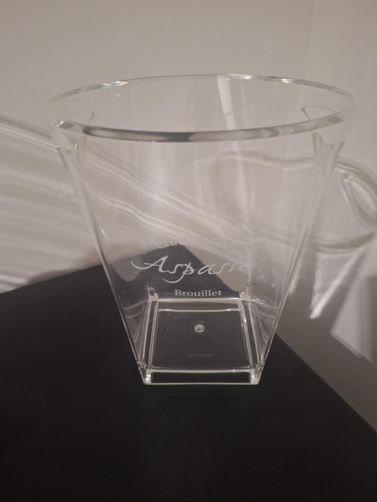 Seau à champagne Plexiglas ASPASIE BOUILLET, Collections, Marques & Objets publicitaires, Enlèvement, Utilisé, Ustensile