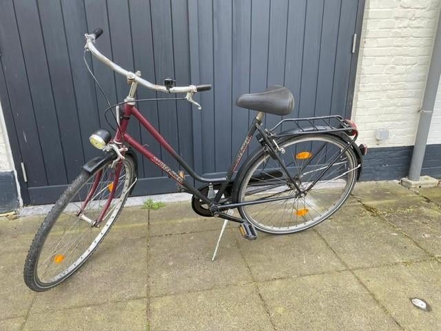Klassieke damesfiets “Topmaster” – bordeaux-zwart, Fietsen en Brommers, Ophalen, Gebruikt, Overige merken