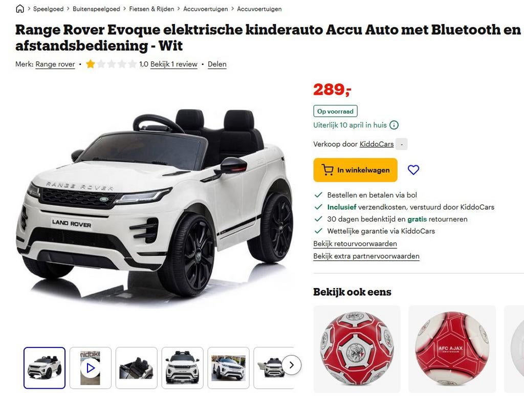 Range Rover elektrische kinderauto 4x4, Enlèvement, Comme neuf