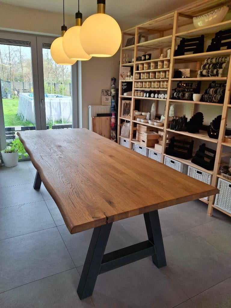 Table en bois massif, Maison & Meubles, Neuf, Chêne, 50 à 100 cm, 200 cm ou plus