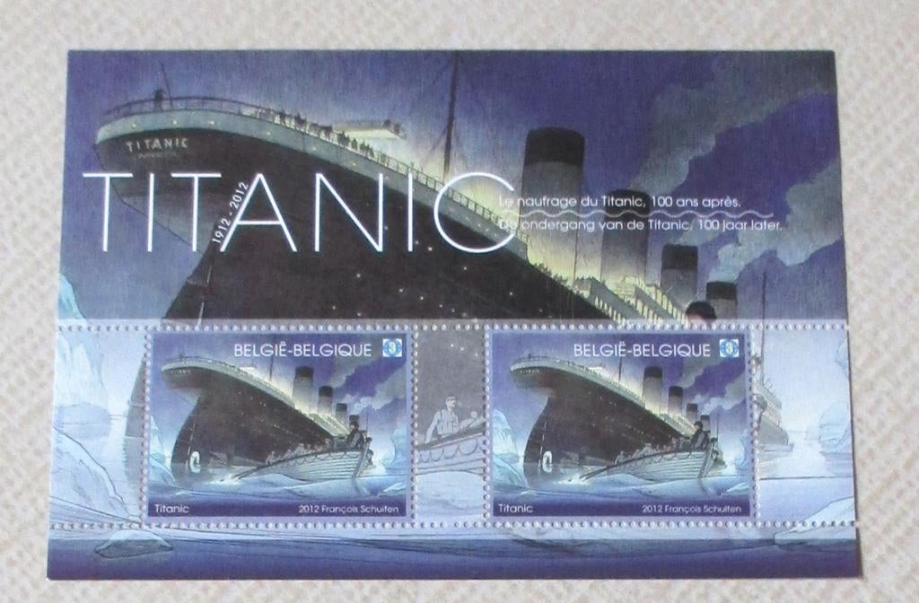 1 blok BL200 titanic 2 x nummer 3 wereld, Timbres & Monnaies, Timbres | Europe | Belgique, Neuf, Enlèvement ou Envoi, Non oblitéré