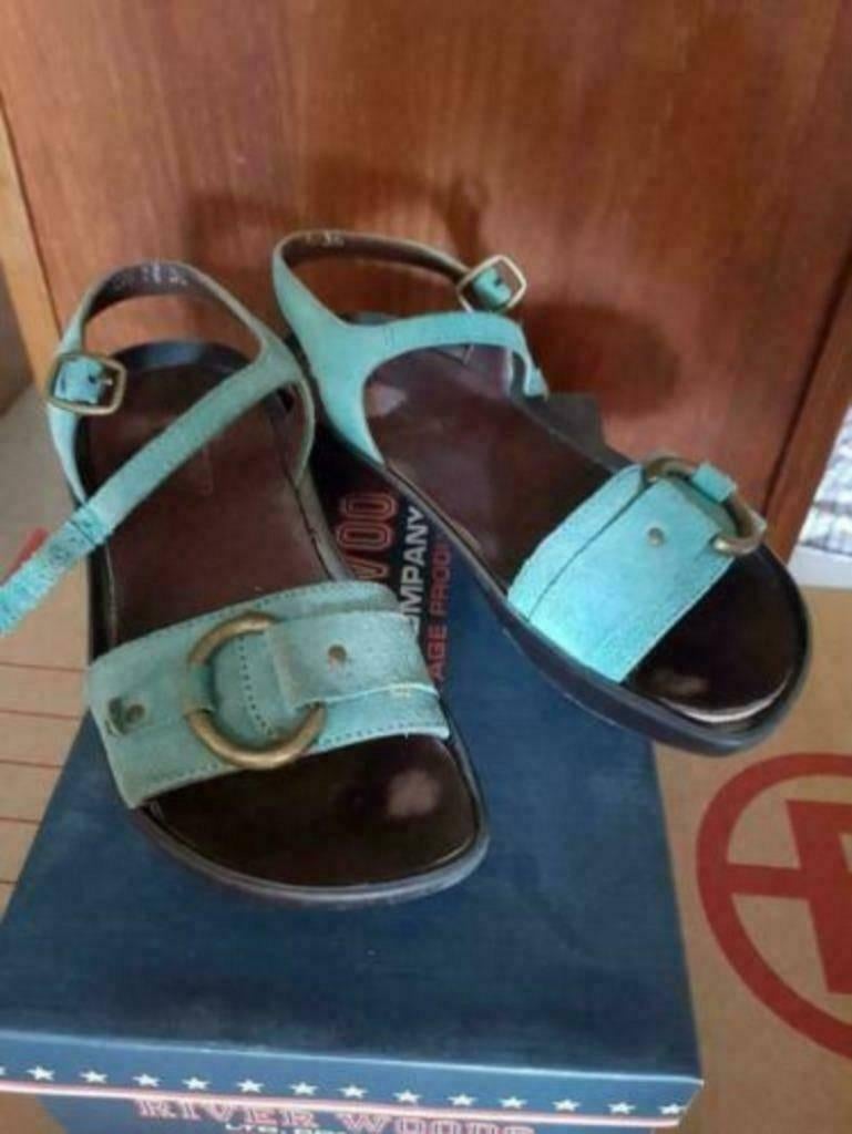 sandalen retro / vintage van river woods maat 36, Kleding | Dames, Blauw, River Woods, Gedragen, Sandalen of Muiltjes