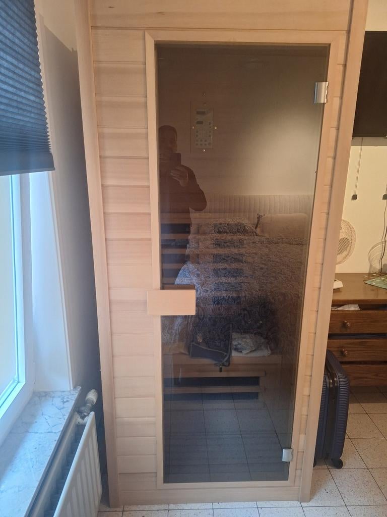 1 persoon infrarood cabine 2 x gebruikt in top staa, Ophalen, Nieuw, Infrarood, Complete sauna