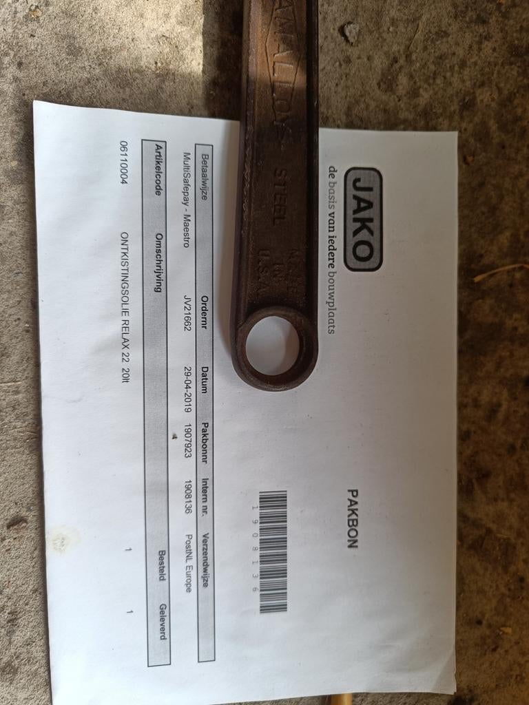 Ontkistingolie om perfect bekisting te ontmantelen, Enlèvement