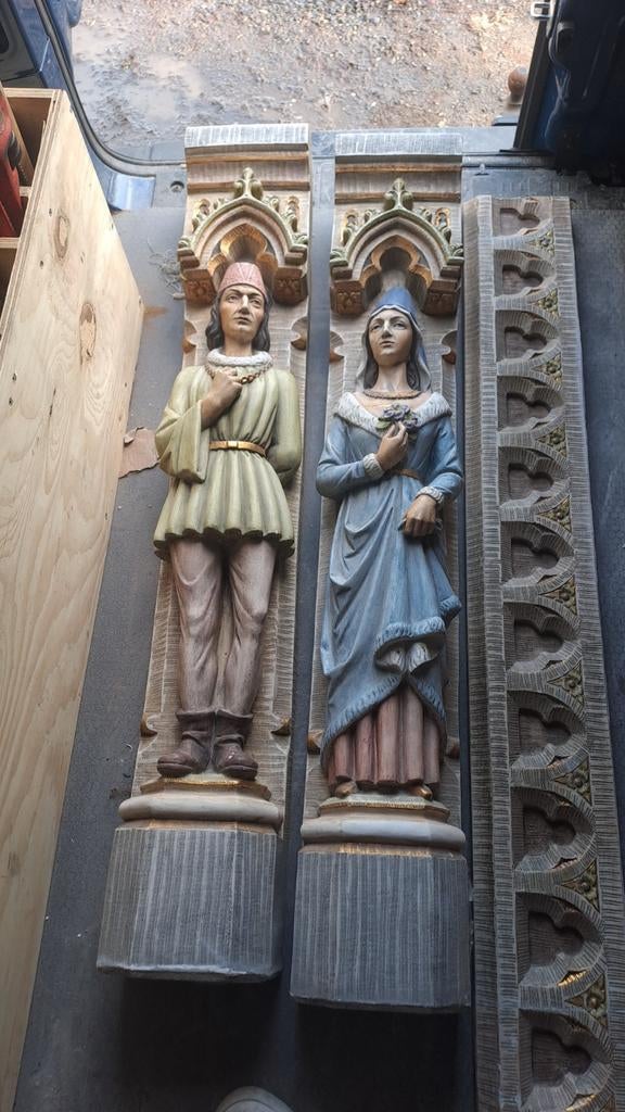 Kariatiden. Schouwornamenten., Antiek en Kunst, Kunst | Beelden en Houtsnijwerken, Ophalen of Verzenden