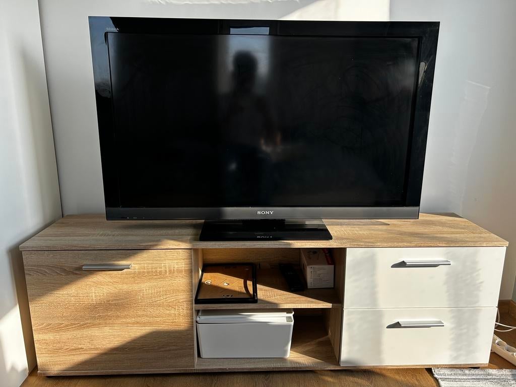 Meuble TV + TV, Enlèvement, Utilisé