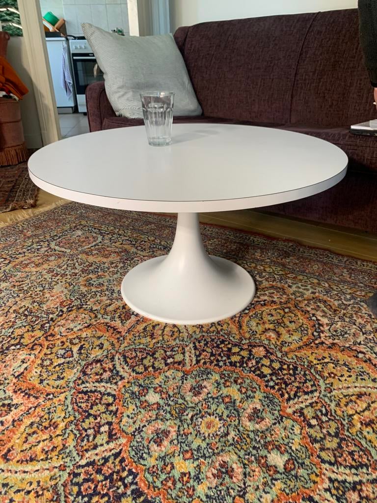 Table basse space age blanche, Huis en Inrichting, Tafels | Salontafels, Ophalen, Zo goed als nieuw, Metaal