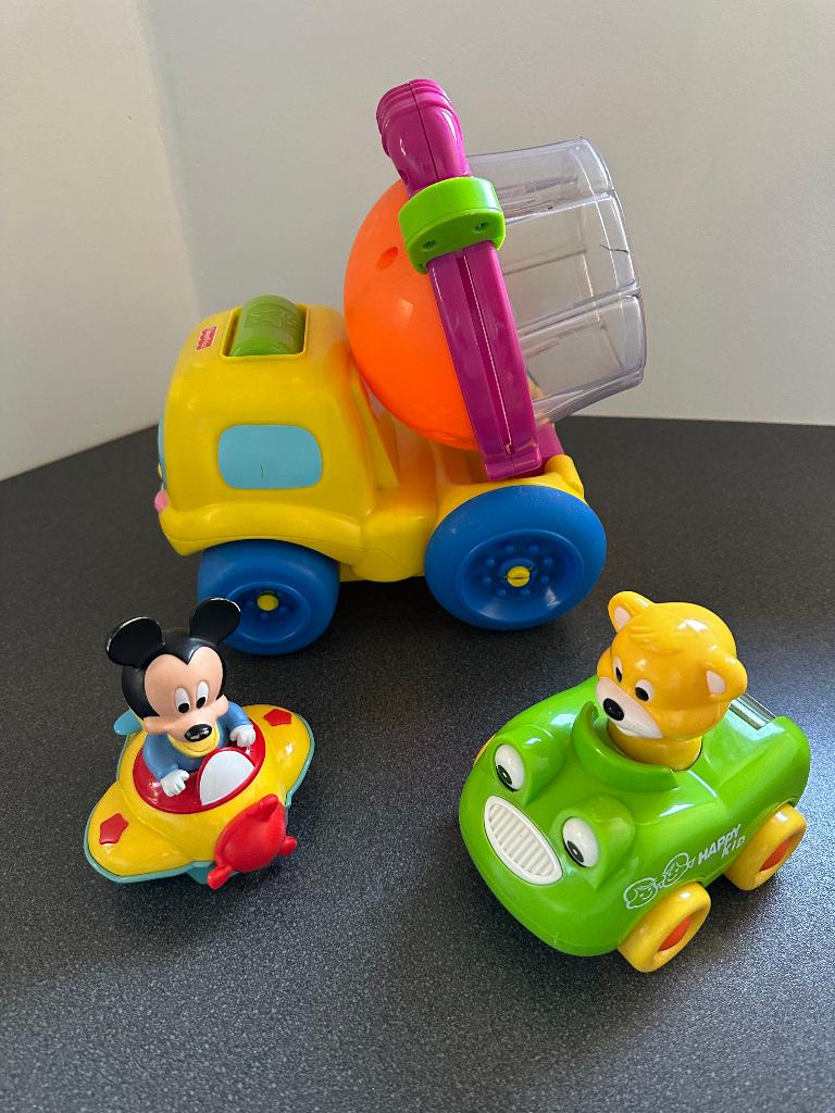Fisher Price camion + Avion de Mickey + voiture à grelots, Enlèvement ou Envoi, Utilisé