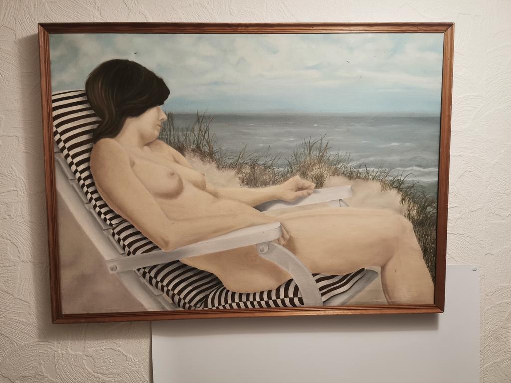 Schilderij zeezicht stijl Paul Delvaux, Enlèvement ou Envoi