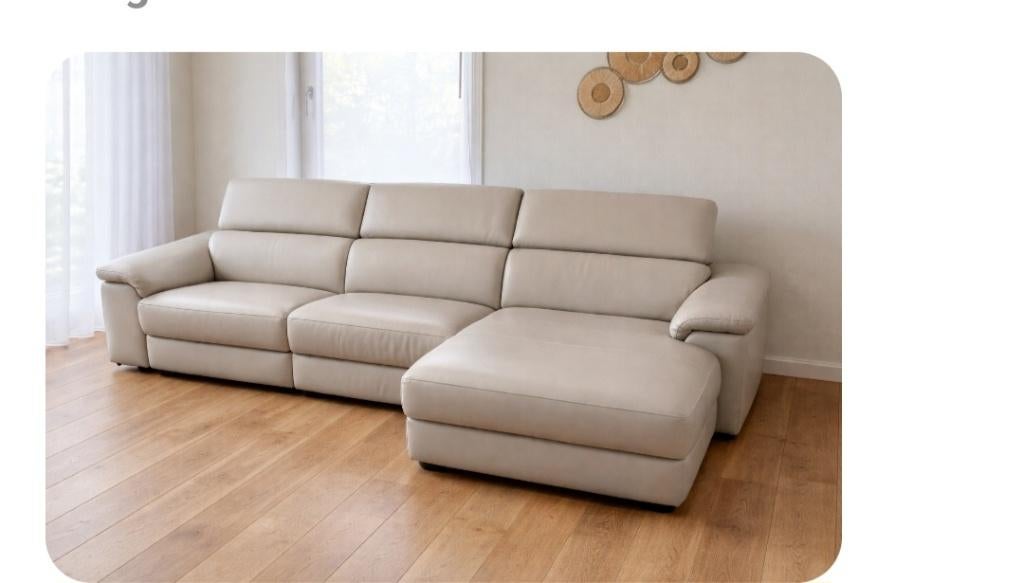 Canapé cuir avec méridienne, Maison & Meubles, Enlèvement