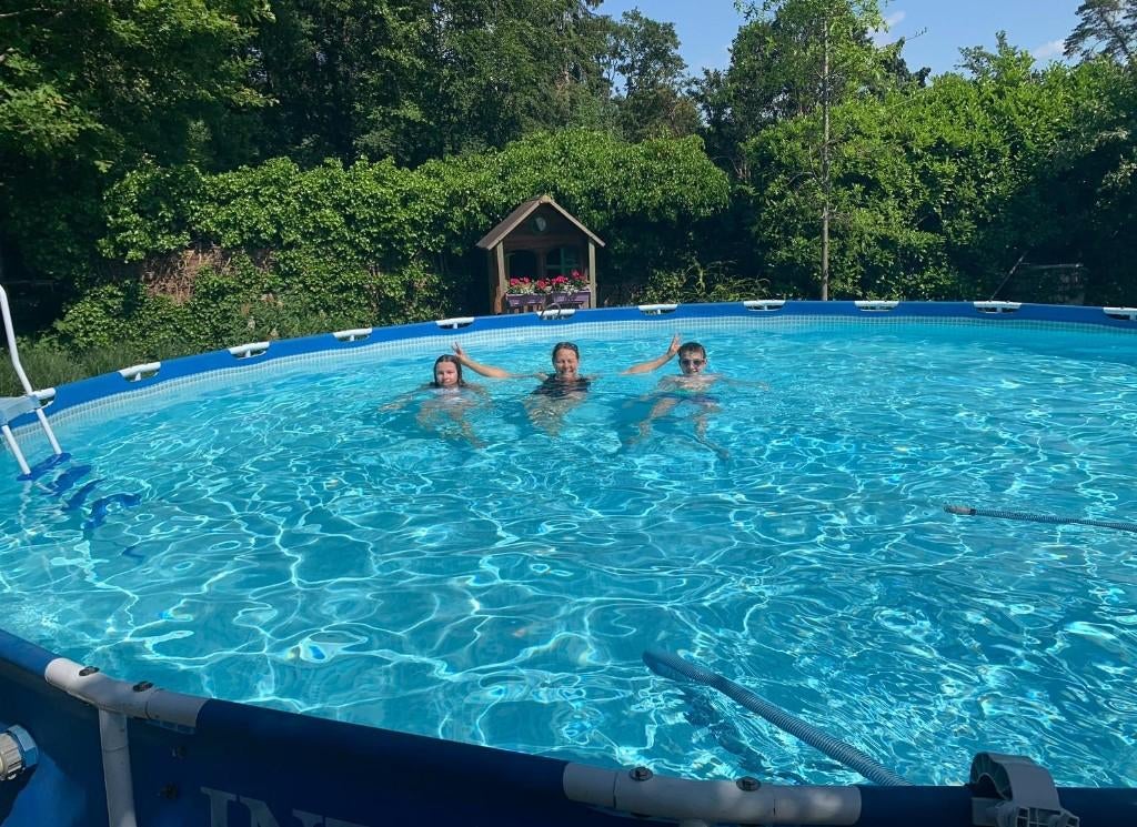 INTEX ZWEMBAD dia 7,5 meter met grote zandfilter, Jardin & Terrasse, Piscines, 300 cm ou plus, Rond, Enlèvement, Utilisé